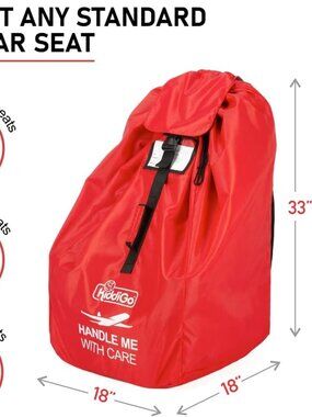 NEW Kiddi Go Car Seat Travel Bag Red Airline Gate Check Cover